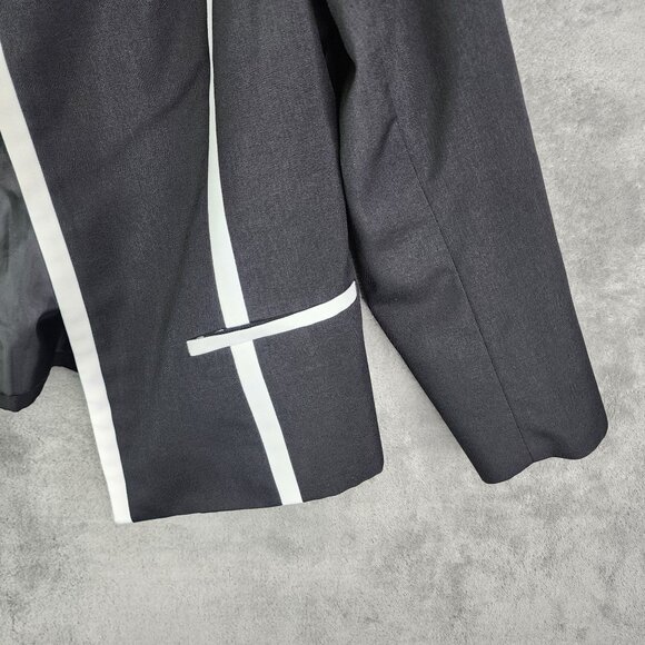 Womens Black Label By Evan-Picone Black/White Trim Blazer Jacket Open Front 16 - Picture 3 of 10